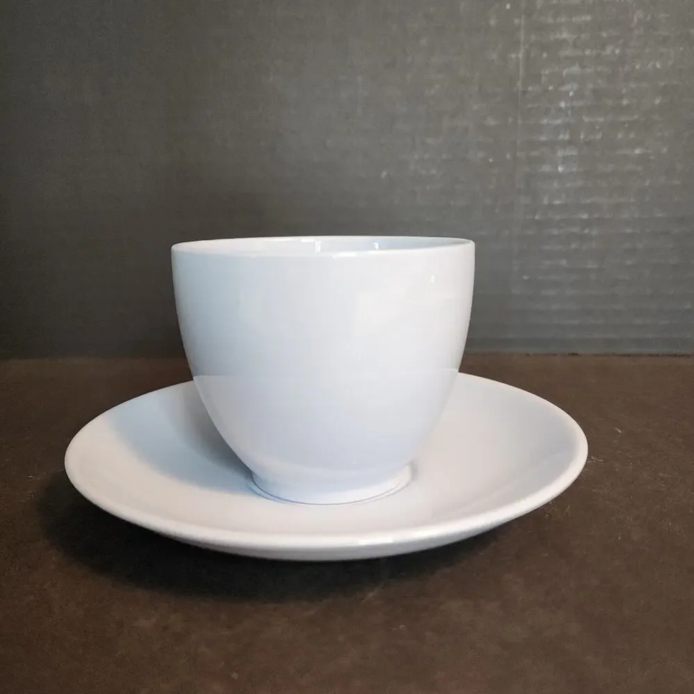 Spode-English Lavender-Solid Light Blue Porcelain Teacup and Saucer Set